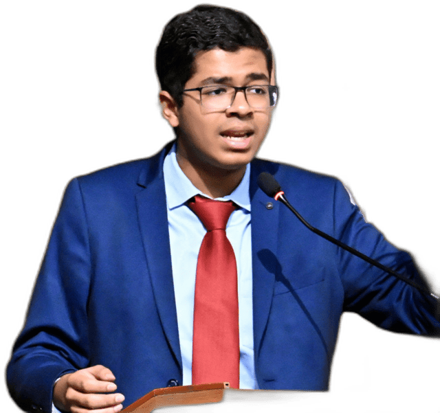 Vedant Agrawal, also spelled Vedant Agarwal, speaking at La Martiniere College